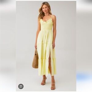 Astr Light Yellow Maxi Dress